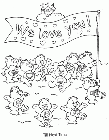 We Love You Care Bears Coloring Pages