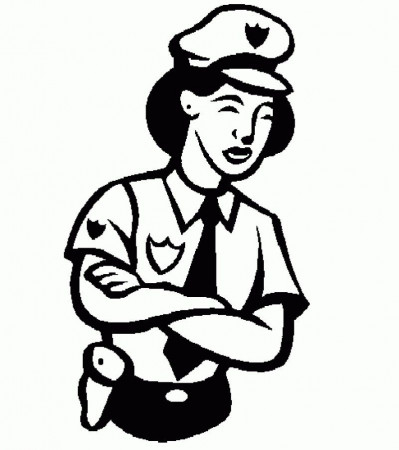 Female Police Coloring For Kids - Kids Colouring Pages
