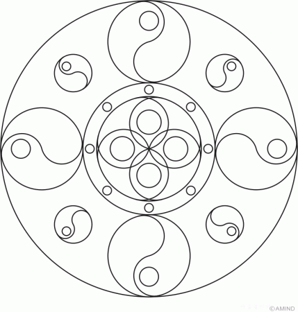 Free mandalas coloring > Taiji Mandala Design > Taiji Mandala 
