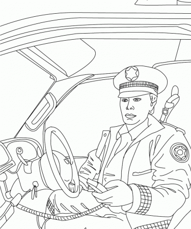 Police Coloring Pages : Printables Policeman Police Car Coloring 