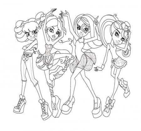 Monster High Howleen Wolf And Friends Coloring Page - Monster High 