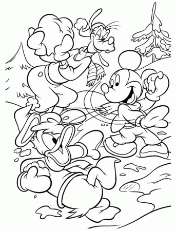 Mickey Plays With Friends Free Coloring Page | Kids Coloring Page