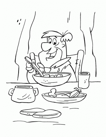 Fred 39 S Having Breakfast Coloring Page Kids Coloring Page 172691 