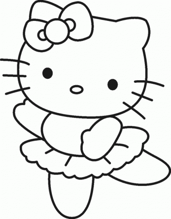 Printable Hallo Kitty Dance Coloring Page - Cartoon Coloring 