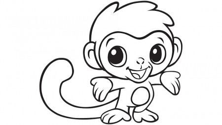 Animal Coloring Printable Monkey Clipart, Coloring Pages, Cartoon 