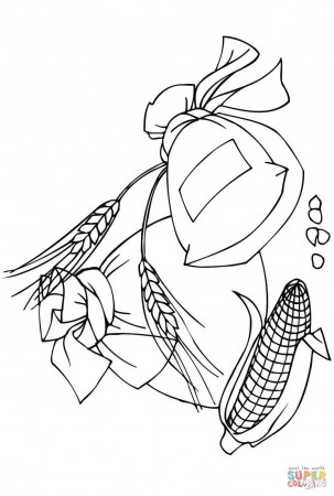 Spikelets Corncob and Flour Bags coloring page | Free Printable Coloring  Pages