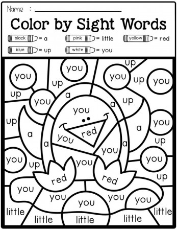 Penguin Sight Words Coloring Page - Free Printable Coloring Pages for Kids