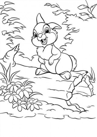 Thumper Waiting for Miss Bunny to Play Coloring Page - Download ...