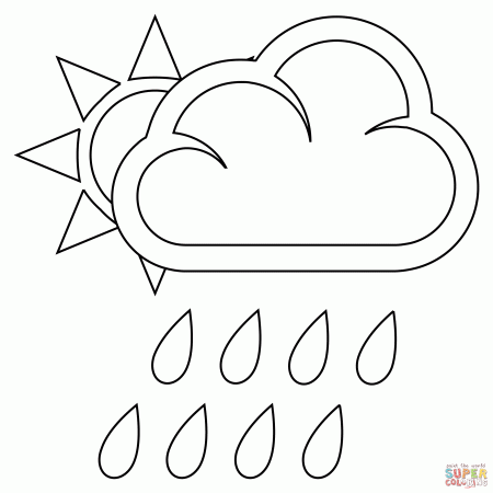 Sun Behind Rain Cloud coloring page | Free Printable Coloring Pages