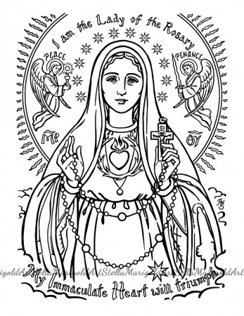 Digital Download Our Lady of Fatima Coloring Page - Etsy