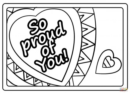 So Proud of You - Encouraging Note coloring page | Free Printable Coloring  Pages