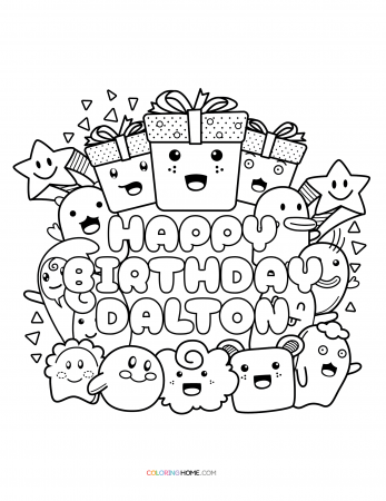 Happy Birthday Dalton coloring page