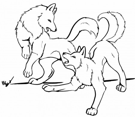 Anime Wolves Fighting Coloring Pages - Coloring Pages For All Ages