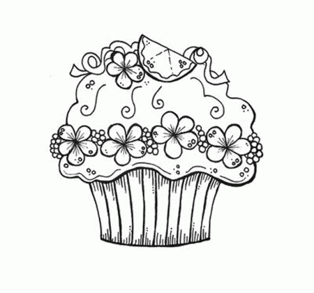 free printable cupcake coloring pages for kids. christmas cupcake ...
