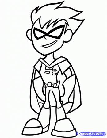 Teen Titans Go Robin Coloring Pages Cartoons