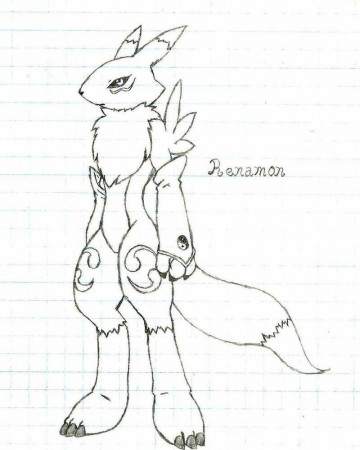 Renamon Digimon Tamers Coloring Pages Sketch Coloring Page