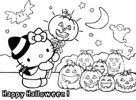 transmissionpress: Hello Kitty Happy Halloween Coloring Pages