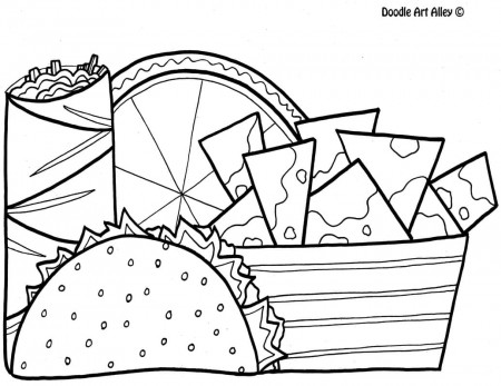 Taco coloring pages for kids