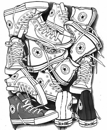 Art Therapy coloring page Shoes : Converse All Star 4