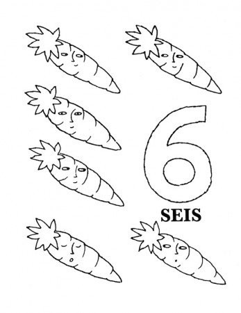 Spanish number coloring pages
