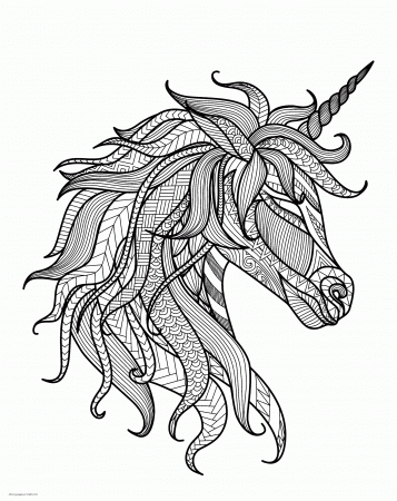 Unicorn Coloring Page For Adults || COLORING-PAGES-PRINTABLE.COM