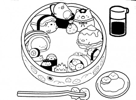 Sumikko Gurashi Food Coloring Page - Free Printable Coloring Pages for Kids