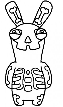 Skeleton Rabbid Stumble Guys coloring page – Kindergarten fun