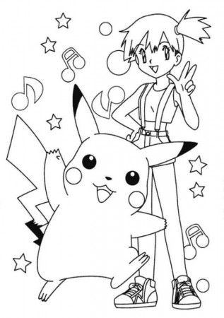 Fun Coloring Page Of Ash And Pikachu Pokemon - Ash Pokemon, Boys ...