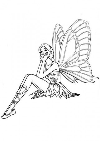 Barbie Mariposa Daydreaming about Prince Carlos Coloring Pages ...