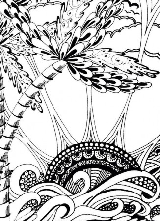 Adult coloring page summer : Sea and sun 7