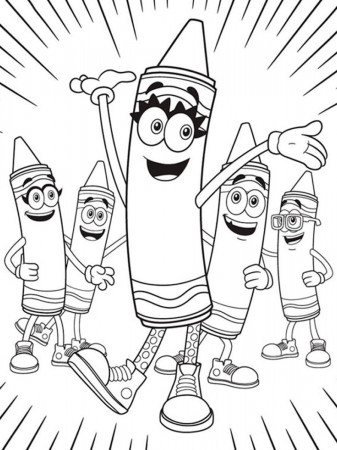 Happy Crayons Coloring Page - Free Printable Coloring Pages for Kids
