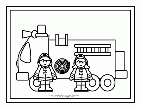 Drawing Firefighter #105596 (Jobs) – Printable coloring pages