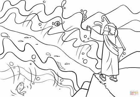 Moses Parts the Red Sea coloring page | Free Printable Coloring Pages |  Malvorlagen gratis, Ausmalbilder, Ausmalen
