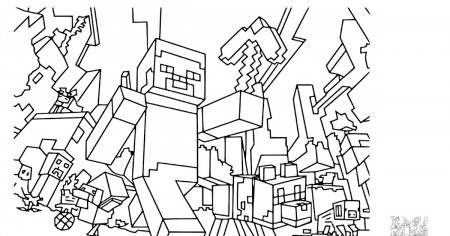 Coloring Page Of Steve From Minecraft