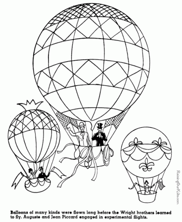 Balloon Flights - American history coloring pages for kid 079