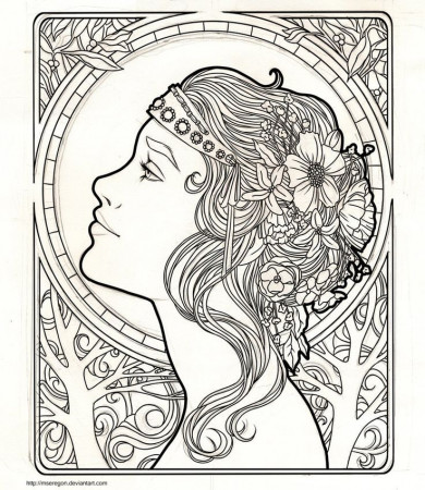 Relax and Unwind with Art Nouveau Coloring Pages