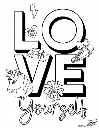 Love Your Self Coloring Pages - Jojo Siwa Coloring Pages - Coloring Pages  For Kids And Adults