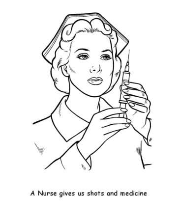 Nurse Holding Needle Coloring Page ...