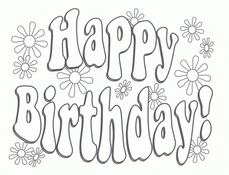 Printable Happy Birthday Coloring Pages | Coloring Me