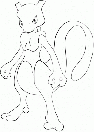 Mewtwo Stand Ready Coloring Page - Download & Print Online ...