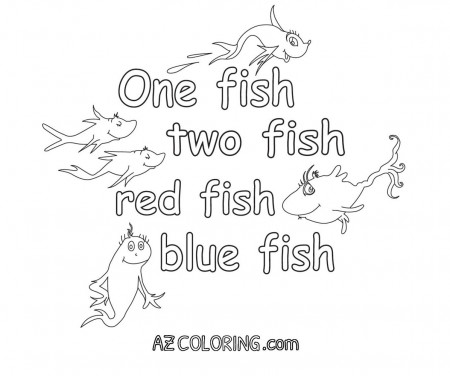 One Fish Two Fish Red Fish Blue Fish Coloring Page
