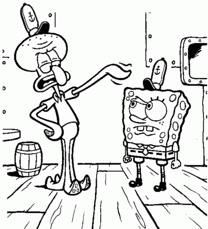 Coloring Pages For Kids Spongebob And Squidward | Cartoon Coloring ...