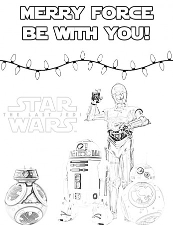 The Last Jedi Droids Holiday Coloring Page for Christmas or ...