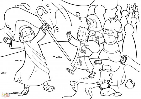 Moses Red Sea Coloring Page | Moses red sea, Crossing the ...