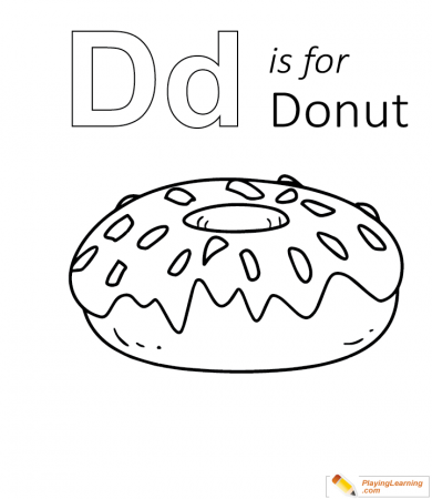 D Is For Donut 01 Coloring Page | Free D Is For Donut Coloring Page