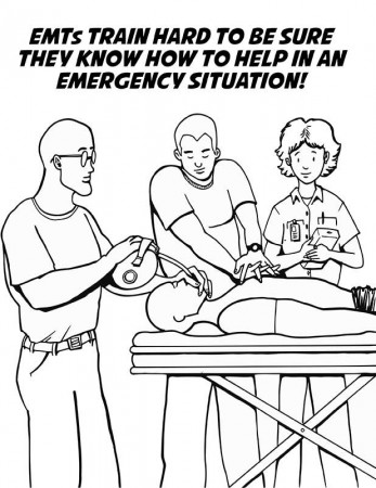 Paramedic coloring pages for kids