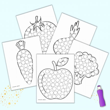 Fruit and Vegetable Dab it Dot Marker Pages - The Artisan Life
