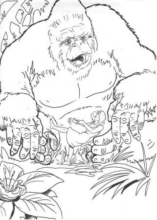 Happy King Kong Coloring Page - Free Printable Coloring Pages for Kids