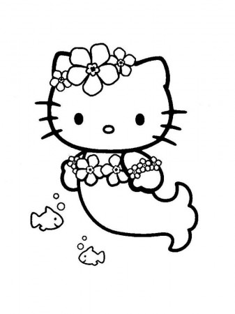 Hello Kitty Mermaid coloring pages. Free Printable Hello Kitty Mermaid  coloring pages.