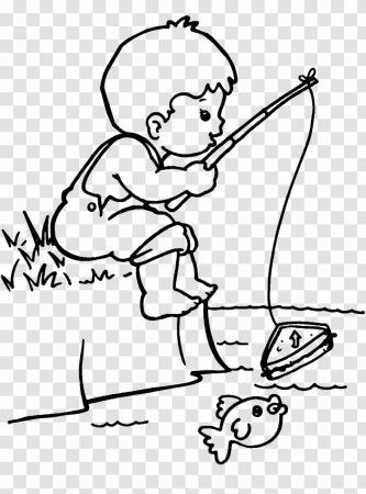 Colouring Pages Coloring Book Fisherman Drawing Image - Page - Occupation  Transparent PNG